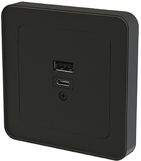 DesignX USB vägguttag svart